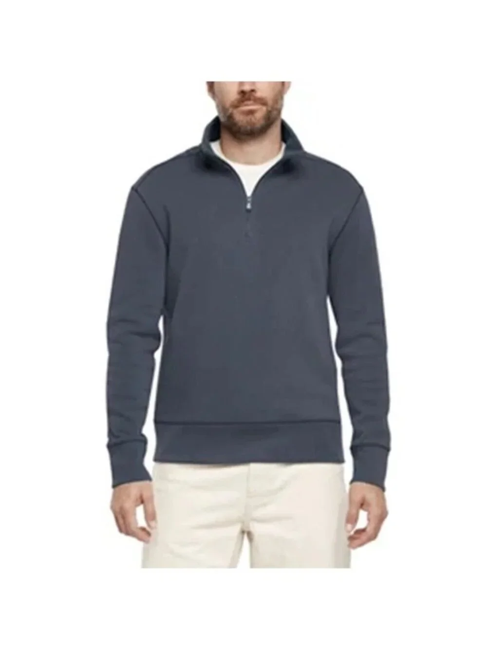 Banana Republic Men's XXL Navy Half-Zip Pullover Sweatshirt Cotton-Blend M1020